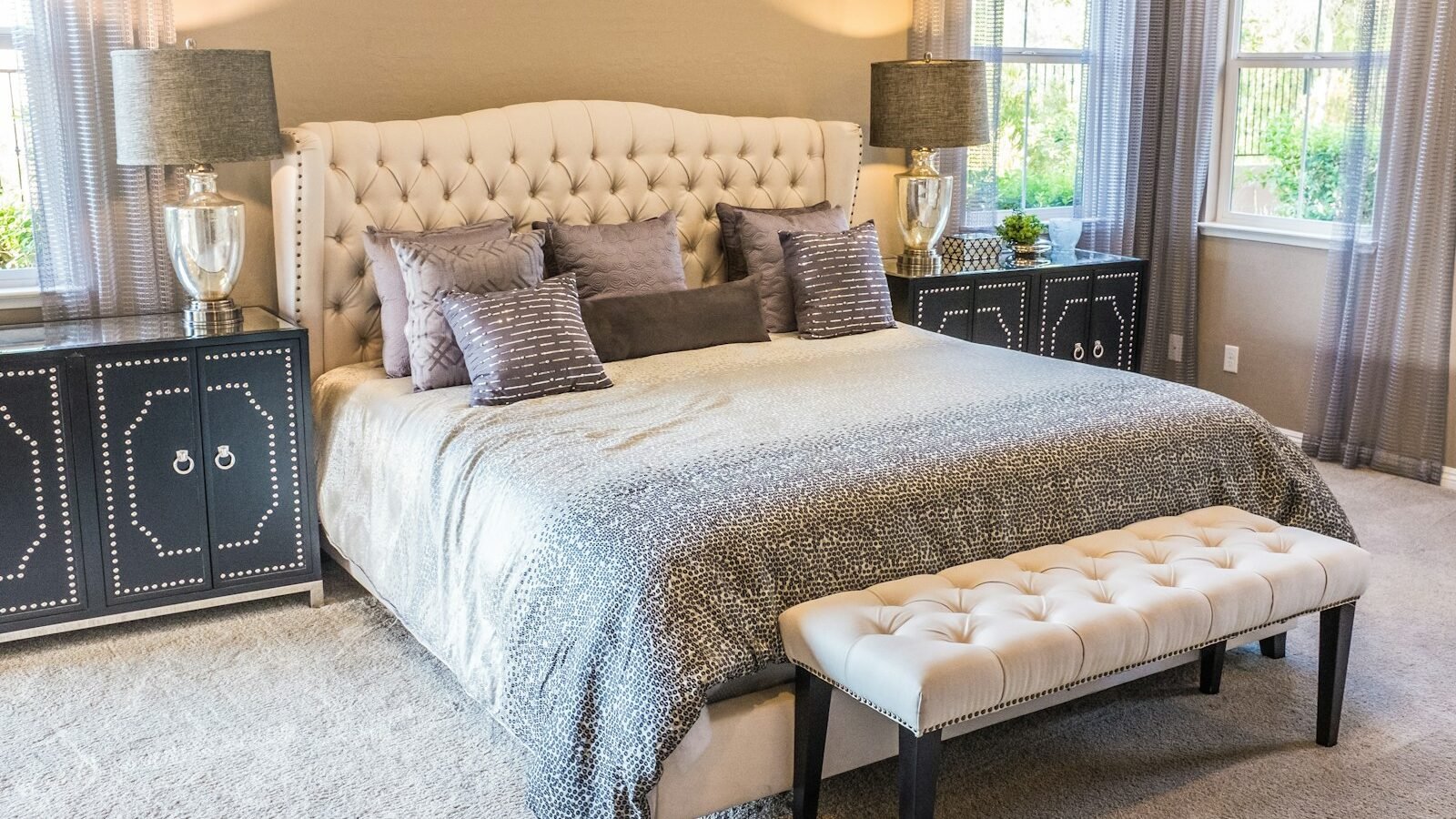 bedroom with a comfortable armchair near a window
