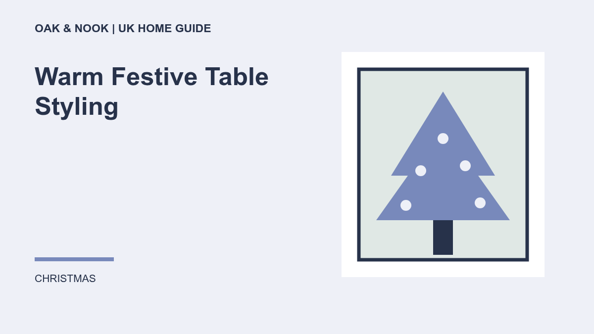 festive dining table with greenery candles and simple place settings