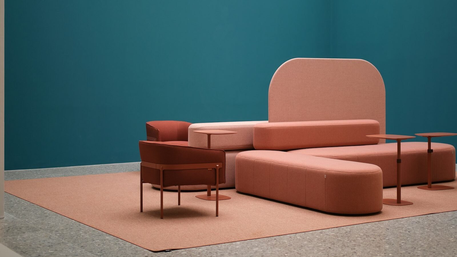 Modular sofa configuration in a contemporary UK living room