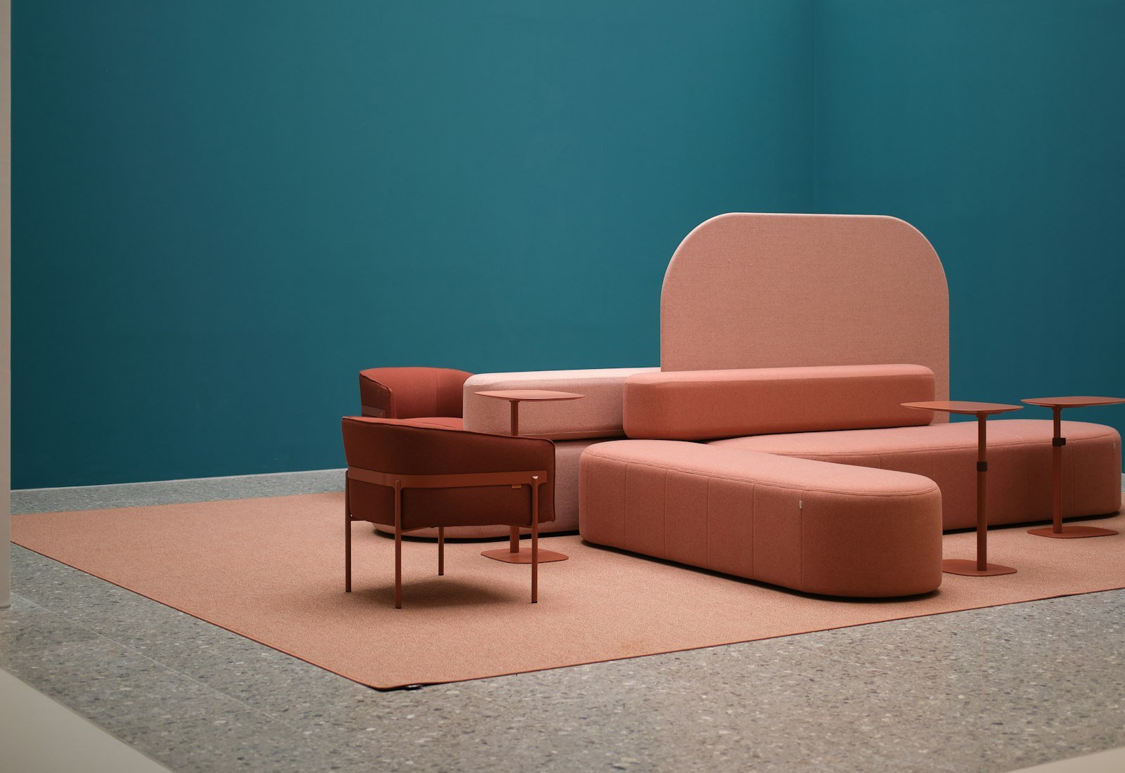 Modular sofa configuration in a contemporary UK living room