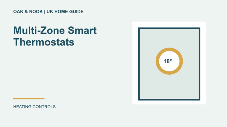 wall-mounted smart thermostat with separate zone indicator