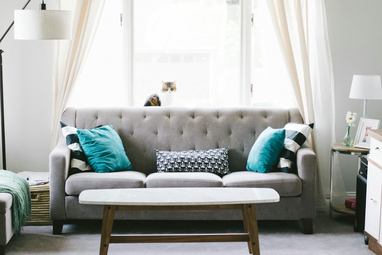 Oak furniture in a warm living room with natural wood tones