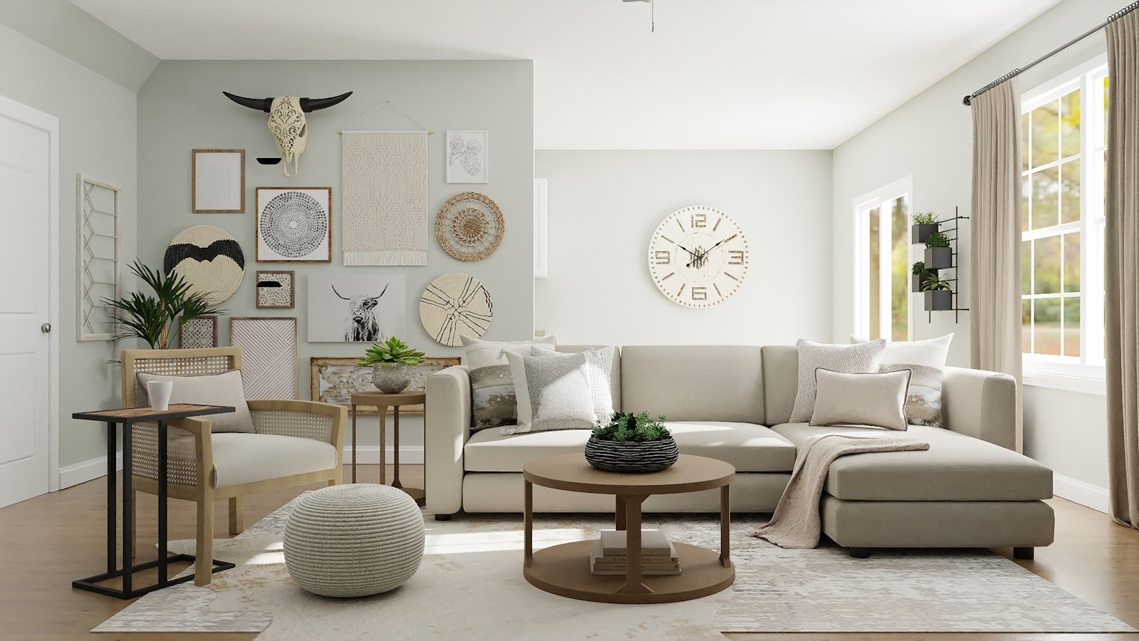 wall-mounted digital thermostat in a bright home interior