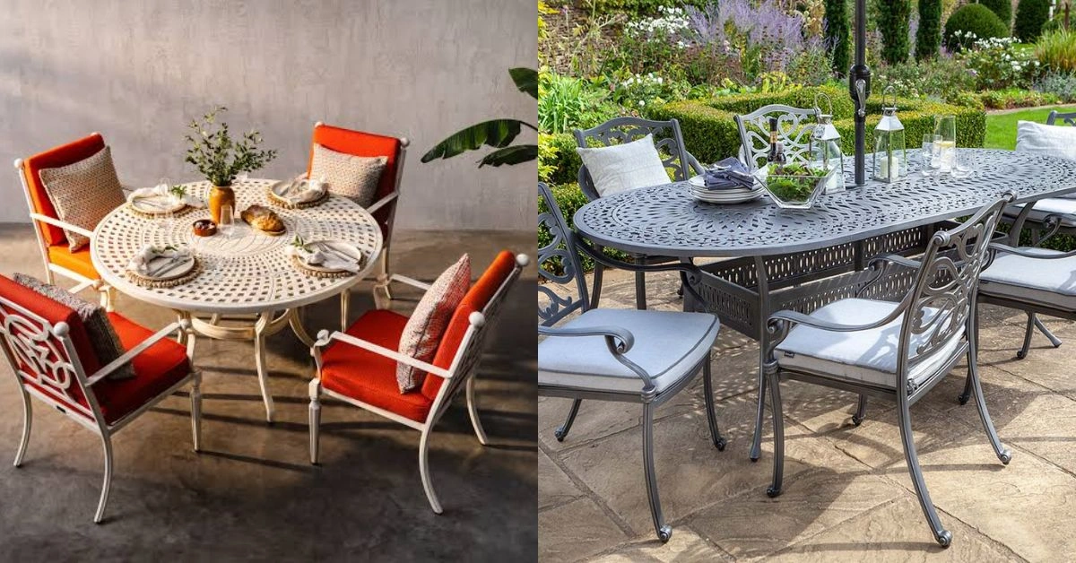 Outdoor garden seating on a patio