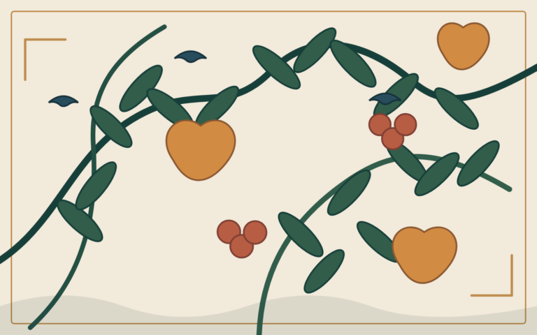 Arts and Crafts style botanical pattern inspired by William Morris design, home interior styling