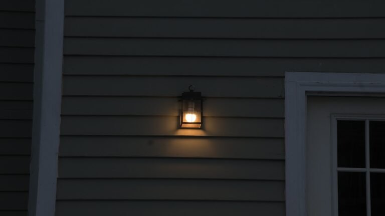 Outdoor wall light mounted on a house exterior