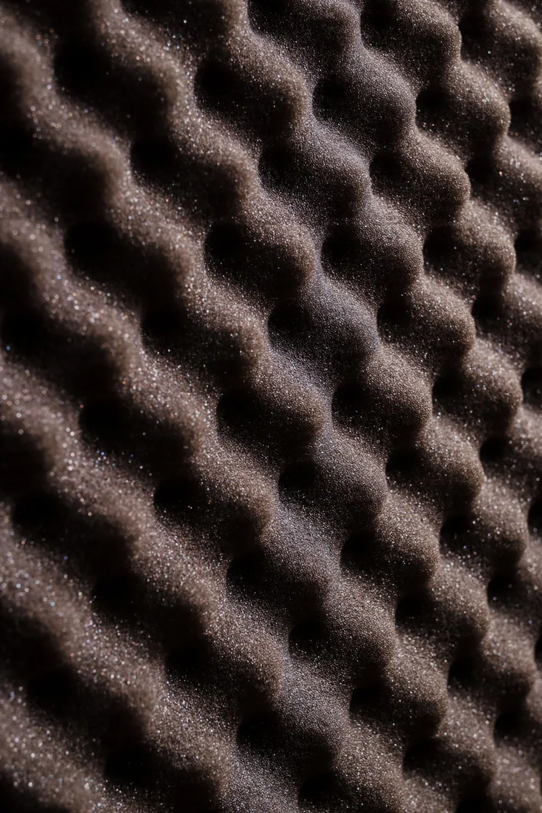 Close-up texture of sound-absorbing foam panels